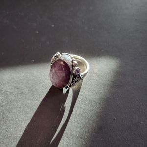 Lunar Moth Lepidolite Ring
